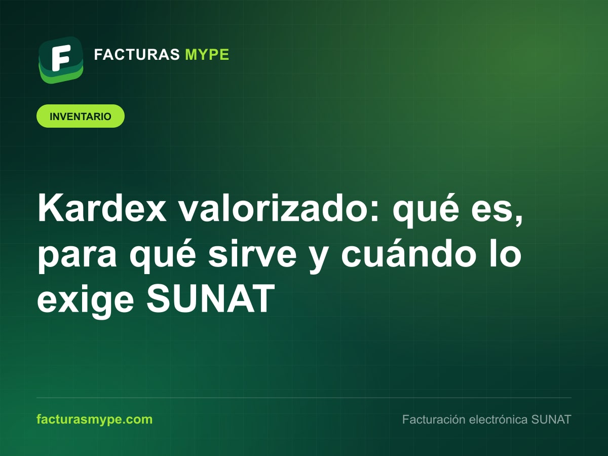 Pantalla de kardex valorizado con entradas, salidas, costo unitario y saldo valorizado de un producto